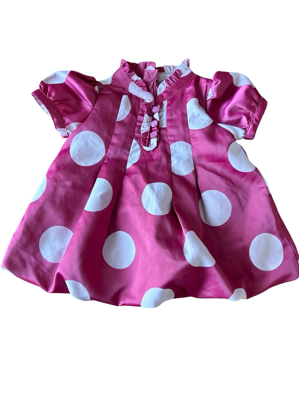 Gap baby pink satin polka dot bubble dress 0-3 months